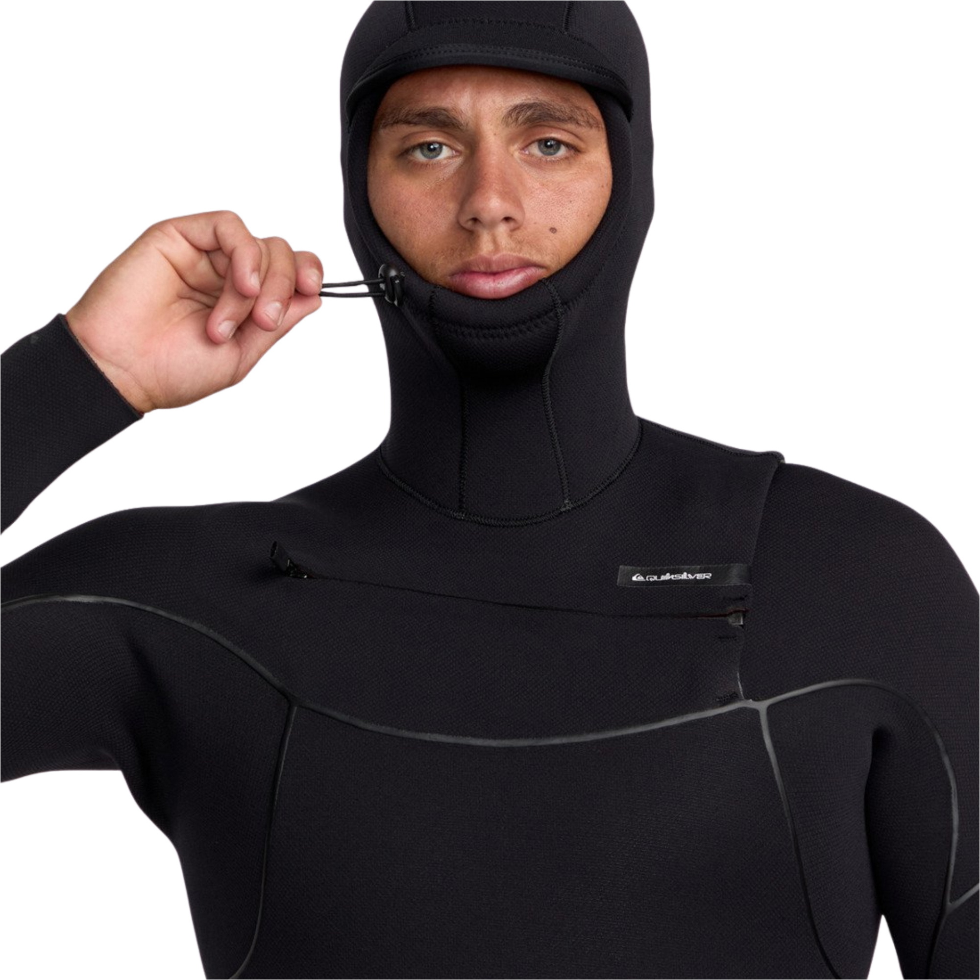2026 Quiksilver Mens Marathon Sessions 6/5/4mm Chest Zip Hooded Wetsuit 25AW203502 - Black